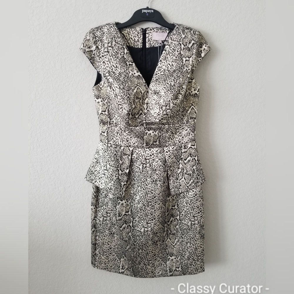 NWT jacquard snake print peplum dress - Picture 5 of 6